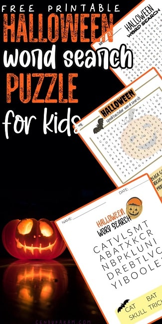 Halloween word search puzzles for kids and adults 