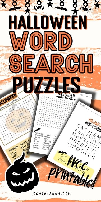 elementary Halloween word search 