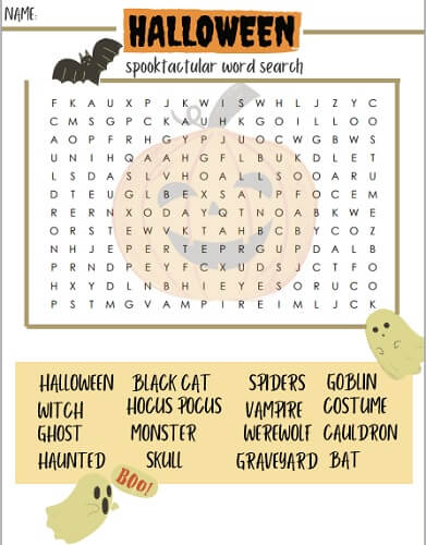 halloween word search printable cenzerely yours