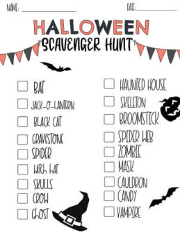 Halloween Scavenger Hunt PDF – Cenzerely Yours