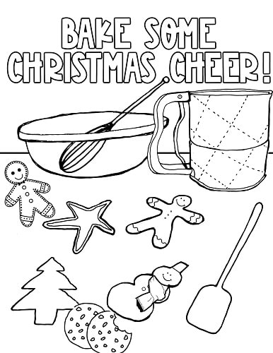 cute Christmas gingerbread coloring page
