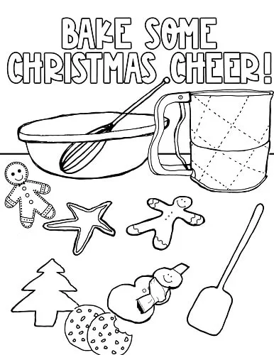 cute Christmas gingerbread coloring page