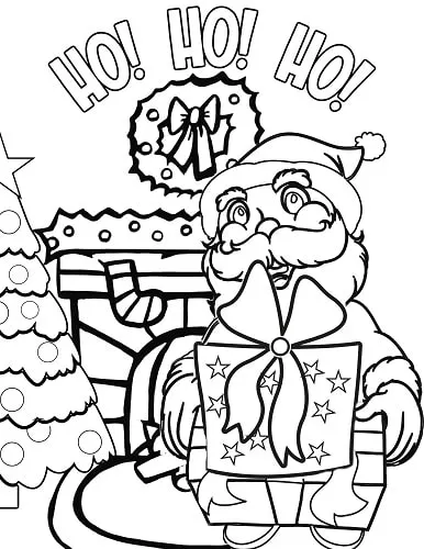 Santa coloring page Christmas