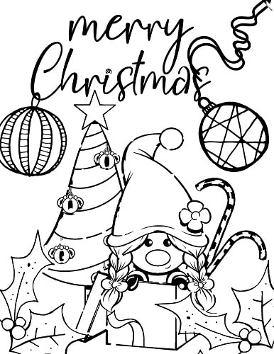 cute Christmas coloring page printable