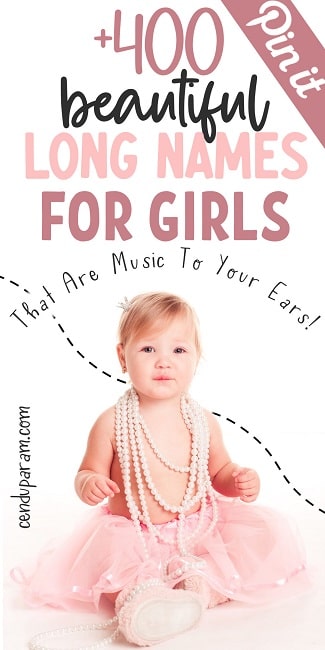 title: beautiful long girl names with image of baby girl in tutu and pearls