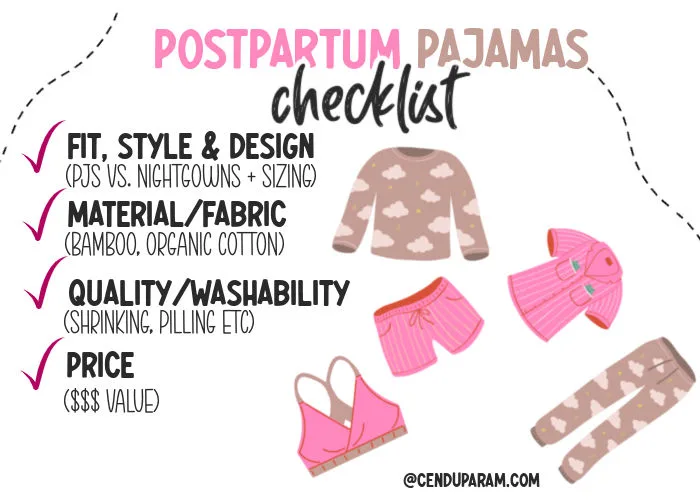 maternity pajamas checklist 