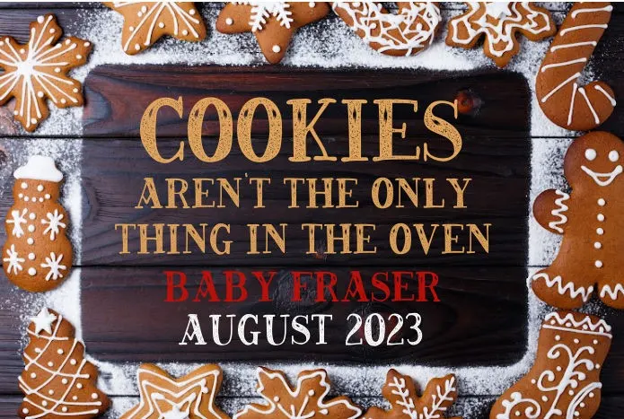 Christmas cookie pregnancy announcement 