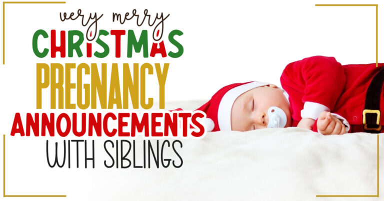 baby santa sleeping and title very merry Christmas pregnancy announcements with siblings