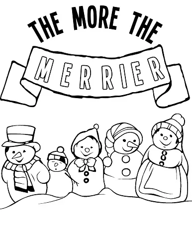 snowman family coloring page the more the merrier