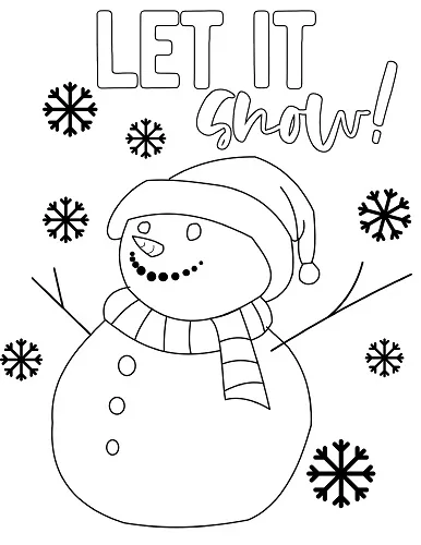 basic snowman coloring page let it snow