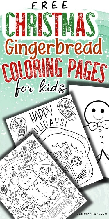 flat lay of free Christmas gingerbread man coloring pages to print 