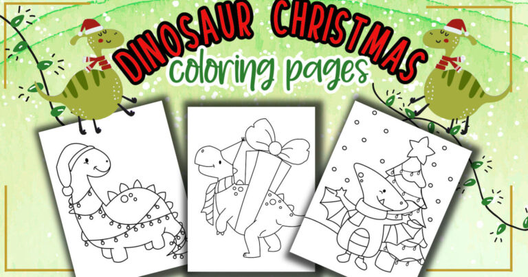 cute christmas dinosaur coloring pages printable