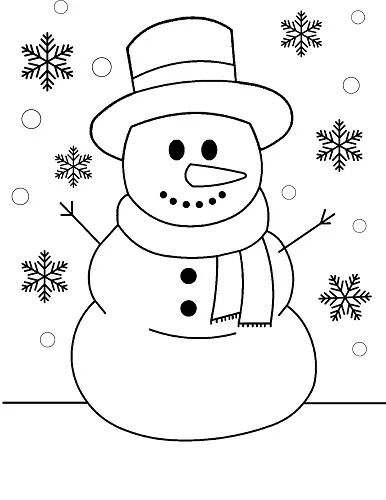 Cute Snowman Christmas Coloring Pages FREE – Cenzerely Yours