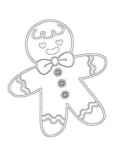 cute gingerbread man coloring page