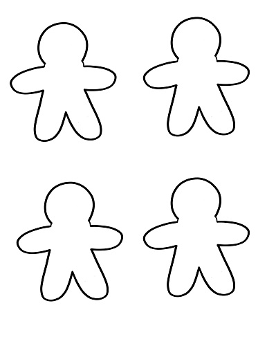 gingerbread man outline blank template