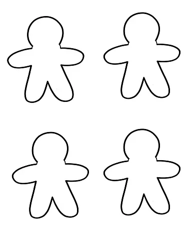 gingerbread man outline blank template