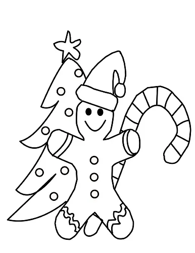 preschool gingerbread man coloring page simple and easy