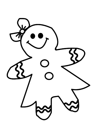 printable gingerbread girl coloring page