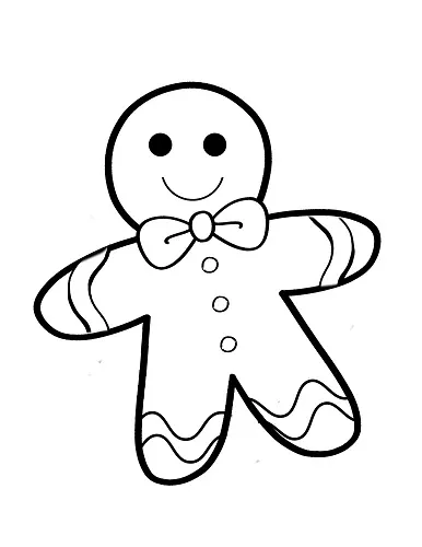 simple gingerbread man coloring page for kids