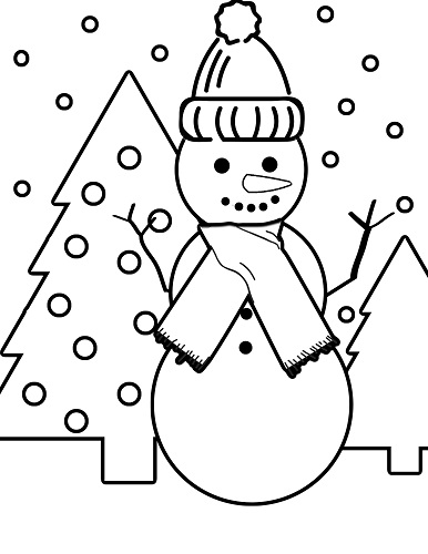 winter time snowman coloring sheets