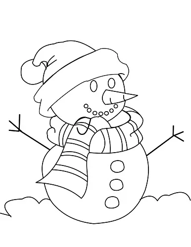 Cute Snowman Christmas Coloring Pages FREE – Cenzerely Yours