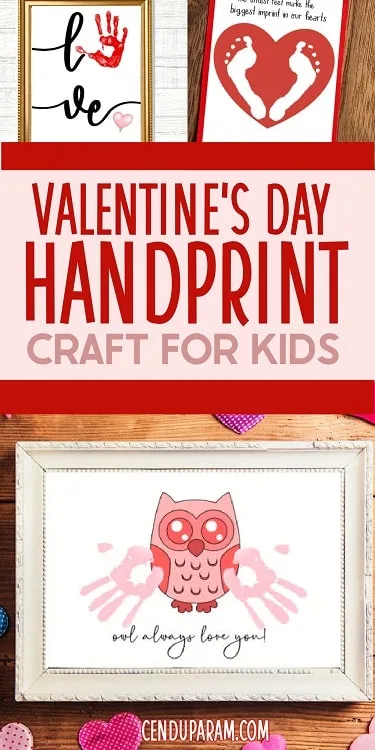examples of cute Valentine's day handprint crafts for kids