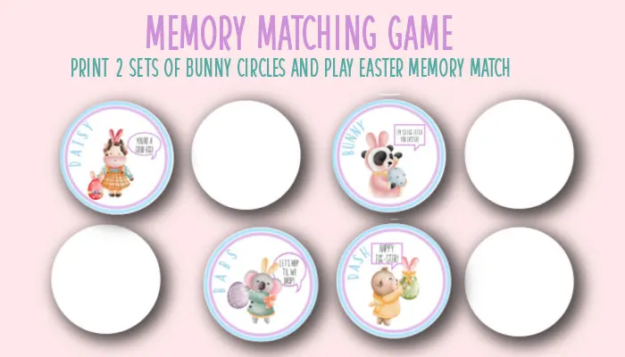 Easter Memory match game with printable cards