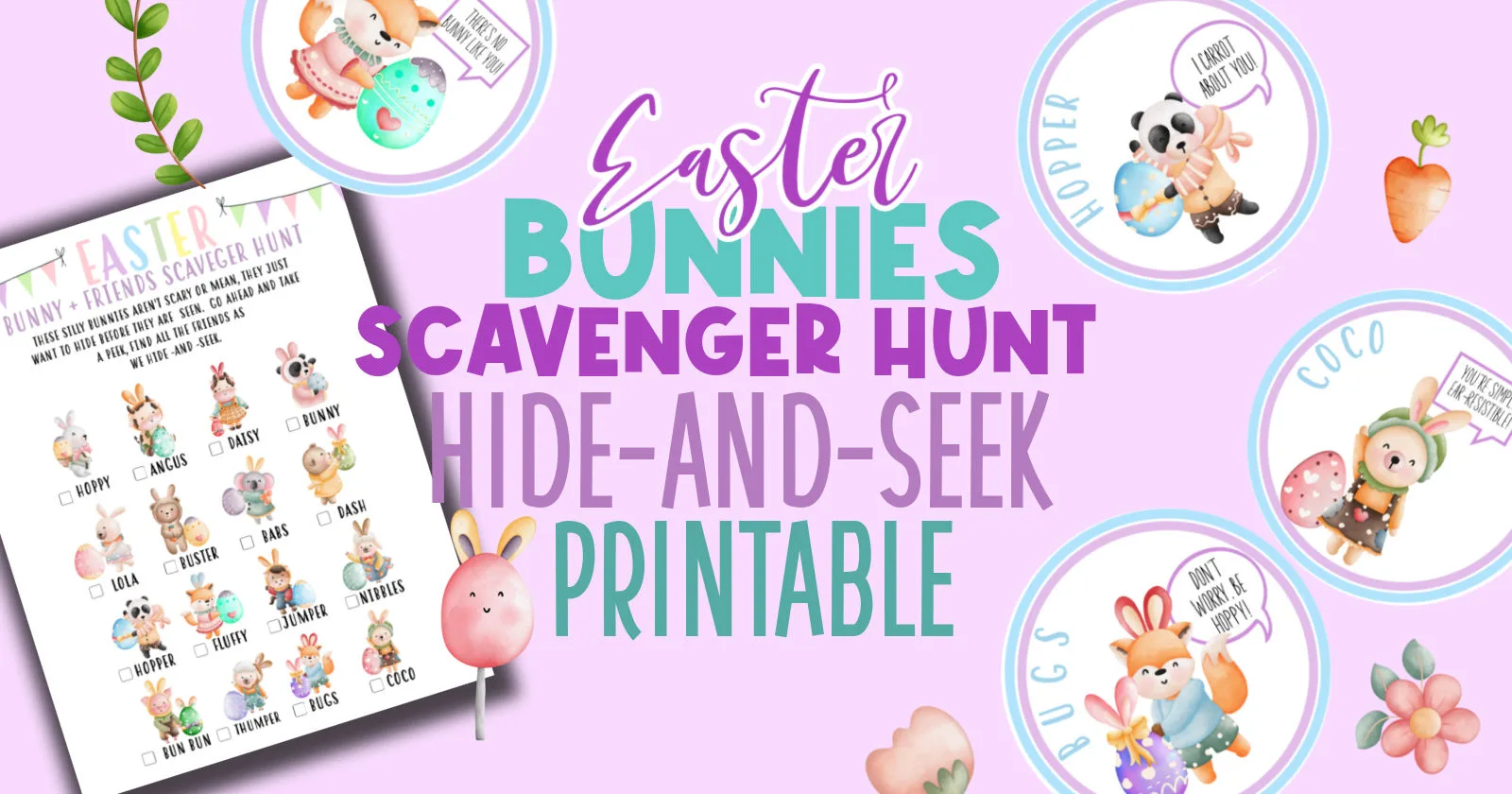 Easy Easter Scavenger hunt preschool pintable