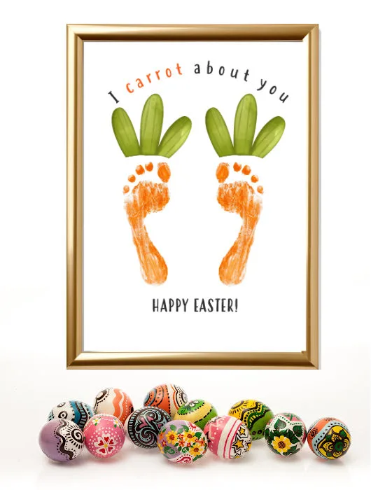 Easter footprint craft I carrot about youo