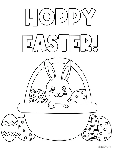 cute Easter bunny basket coloring page