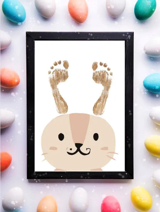 Easter bunny footprint craft