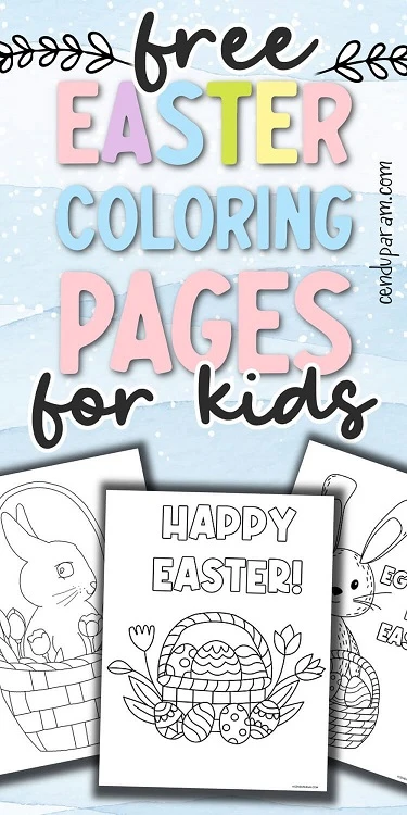 free Easter coloring pages with baskets