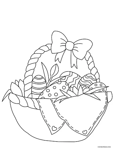 Easter egg basket coloring pages