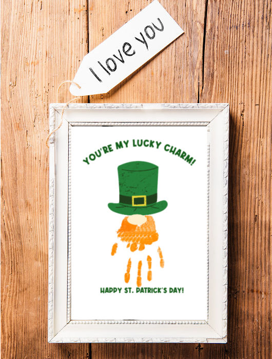 cute St. Patrick's day leprechaun handprint craft