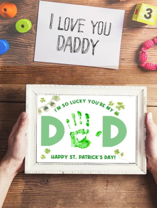 cute St. Patrick's Day handprint craft for dad