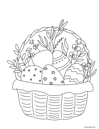 Cute Easter Egg Basket coloring pages