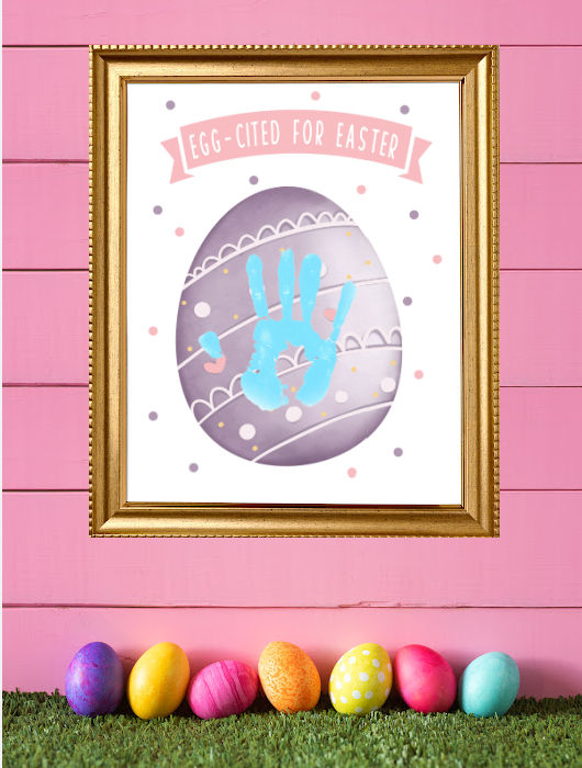pretty Easter egg handprint craft for toddlers