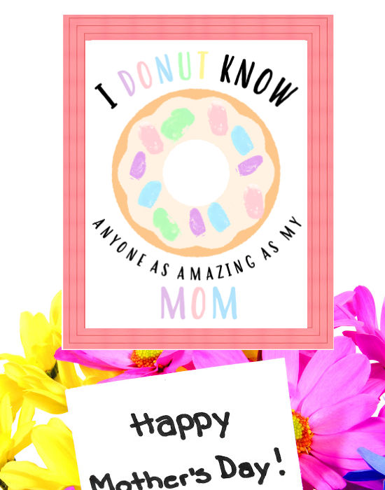 cute donut fingerprint craft for Mother's day
