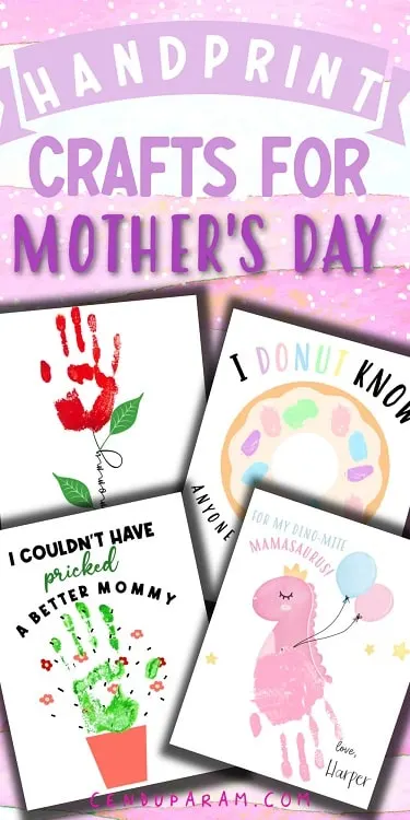 Mother's Day handprint craft ideas for kids to make for mom and grandma