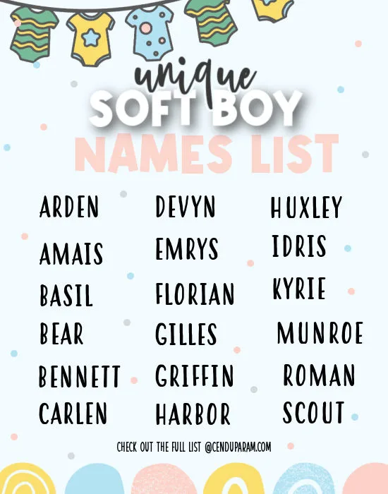 list of unique soft boy names 