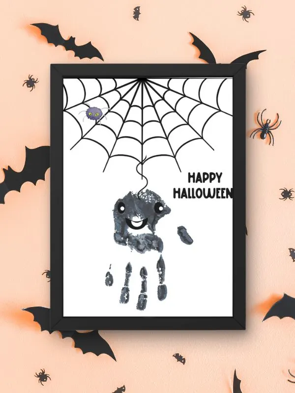 Halloween spider handprint craft idea