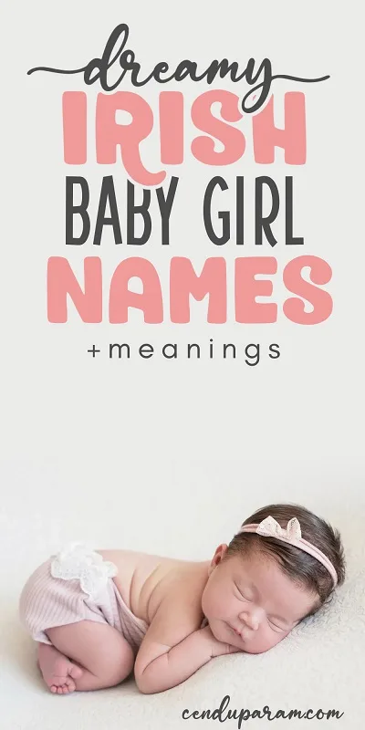cute sleeping infant girl and title pretty Irish baby girl names and meanings