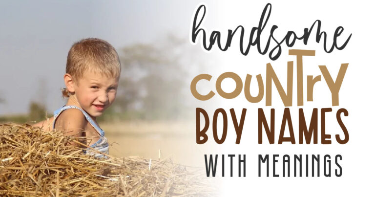cute little boy standing behind hay and title handosme country boy names with meanings