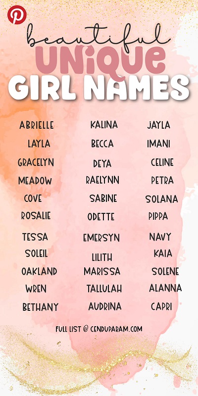400 Unique And Unusual Girl Names That Aren t Overused Cenzerely Yours