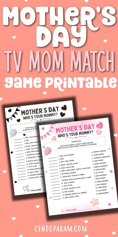 fun mother's day game match the tv moms