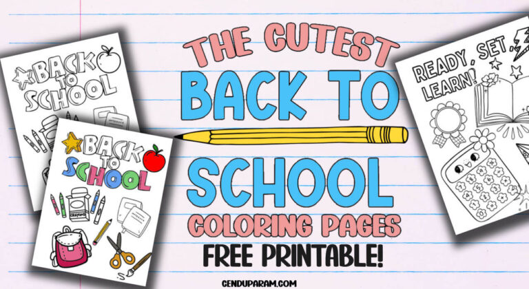cue back to school coloring pages on lined paper background