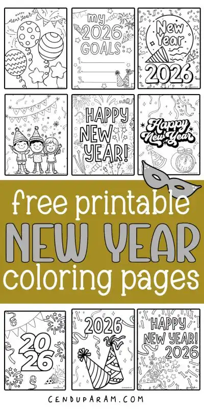 mock up of free new years coloring activities for kids 