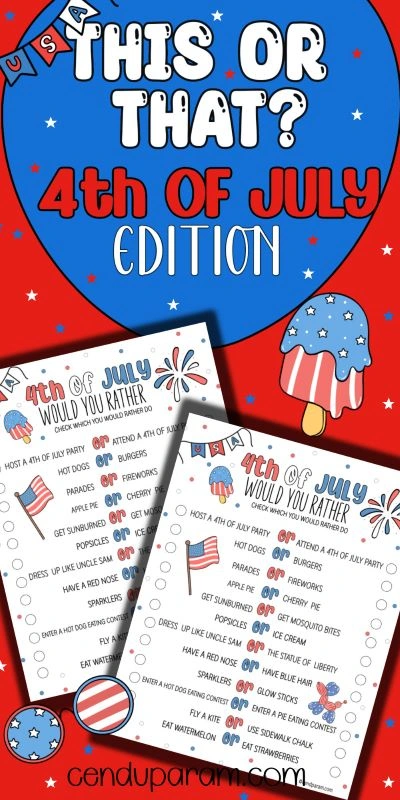 This or That 4th of July Edition printable game