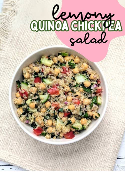 ideas for healthy eating for pregnancy. this one is a lemony quinoa chickpea salad