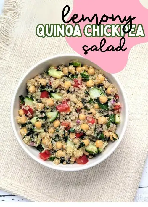 ideas for healthy eating for pregnancy. this one is a lemony quinoa chickpea salad